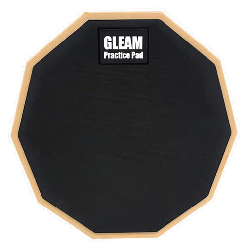 GLEAM Drum Practice Pad - 8 inch Silicone Surface High Density Compressed Wood Foam Backside (Double-sided) (8 inch rubber)