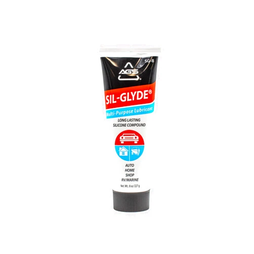 AGS Automotive Solutions SIL-Glyde Multi-Purpose All-Weather Lubricating Compound for All Surfaces - 8 oz Tube, Versitle Multi-Purpose Lubrication, All Weather, Auto, Home, Farm and Shop