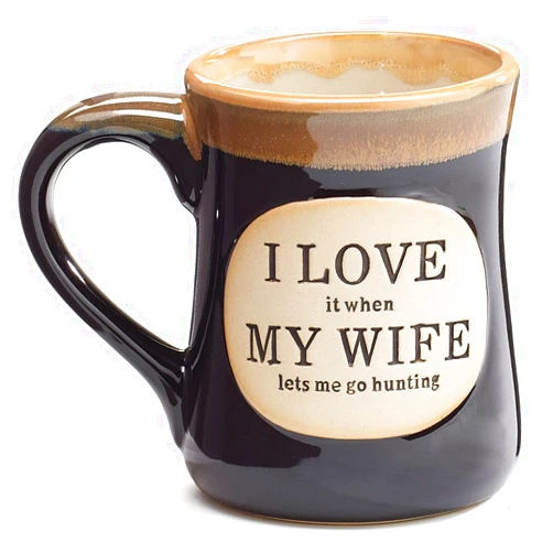 Burton+BURTON 1 X Love it When my Wife Lets Me go Hunting Coffee Tea Mug Cup 18oz Gift Box