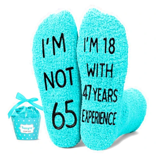 HAPPYPOP 65TH 70TH Birthday Gifts For Women Men - 65 70 Birthday Gift Ideas Male Female, Funny Birthday Socks