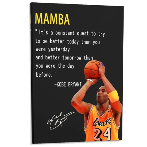 BIAOHAN BREN Kobe Bryant Inspirational Poster Unframed 12×18inch Canvas Wall Art Home Decor Basketball Player Sports Inspirational Artwork
