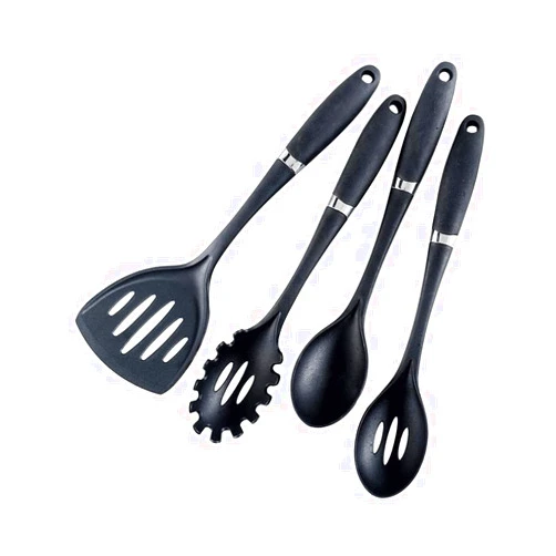 DHYY DHZYY 4 Piece Silicone Cooking Cookware Utensil Set,Non-Stick Spatula Kitchen Tools,Kitchen Utensil for Baking,Cooking and Mixing,Black