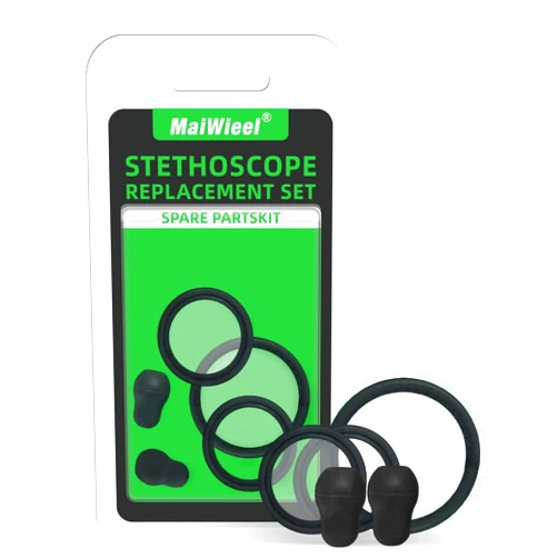 MaiWieel Stethoscope Replacement Parts Diaphragm and Ear Tips Kit, Adult Pediatric Compatible with Littman Cardiology 40016,Replacement for Littmann Classic,for littmann Stethoscope Replacement Parts,Black