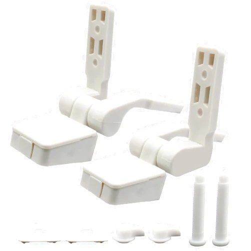 Luomorgo 1 Pair Plastic Toilet Seat Hinges, White Toilet Seat Hinges Replacement with Bolts, Nuts