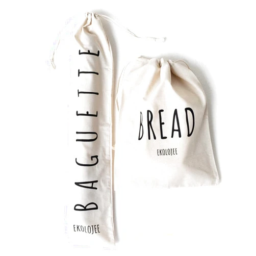EKOLOJEE Linen Bread Bags for Homemade Bread and Baguettes | Reusable Bread Bag Large, Set of 2 (Bread and Baguette size) in Zero-Waste cloth Packaging, Sourdough Bread Storage Bag to keep bread fresh