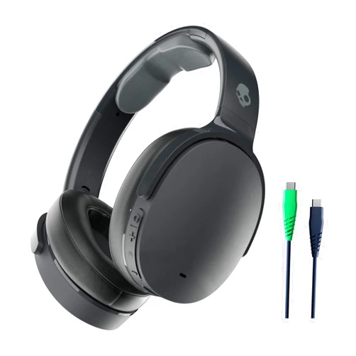 Skullcandy Hesh ANC Over-Ear Noise Cancelling Wireless Headphones with Charging Cable, 22 Hr Battery, Microphone, Works with iPhone Android and Bluetooth Devices - True Black