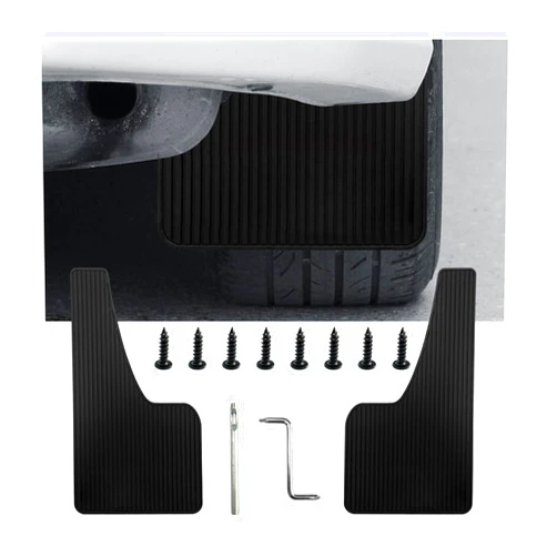 Dickno 2PCS Car Mud Fender Flaps Splash Guards, Flexible Auto Front and Rear Fender Splash Guards Mud Flaps, Universal Automotive Fender Splash Guards for Car Sedan SUV Truck (Large Black)
