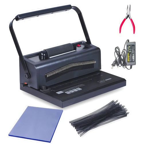 Binditek Spiral Coil Binding Machine for Letter Size/A4/A5, Manual Round Hole Punch,Disengaging Pins,Adjustable Side Margin,with 100pcs 5/16