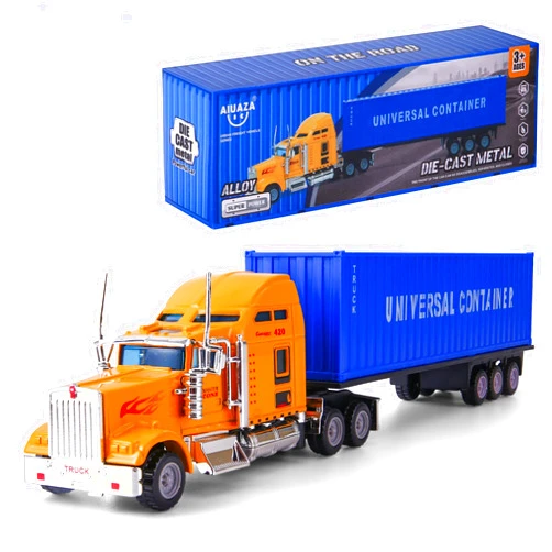 AIUAZA 1/65 Truck Model, Detachable Cargo Container, Children's Toy, Alloy Semi Truck, Trailer Toys for Boys