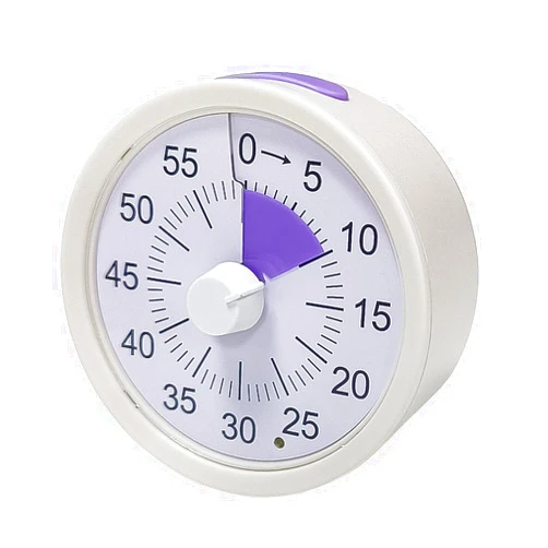 Haiphisi Visual Timer for Kids with Autism,60-Minute Visual Countdown Toddler Timer for Classroom Office Kitchen with Stop Button Design,Kid Timer Time Management Tools（Grey+Purple）