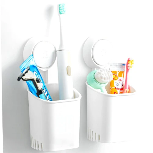 TAILI Suction Toothbrush Holder 2 Pack, Tumblers Replacement Shower Toothbrush Holder for Wall, Powerful Toothpaste Toothbrush Suction Cup, Self-draining Shower Razor Holder, Kitchen Tableware Holder