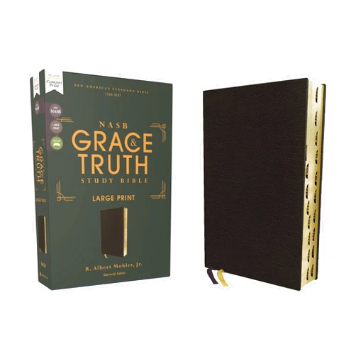 By Zondervan (Author), R. Albert Mohler Jr. (Editor) NASB, The Grace and Truth Study Bible, Large Print, European Bonded Leather, Black, Red Letter, 1995 Text, Thumb Indexed, Comfort Print