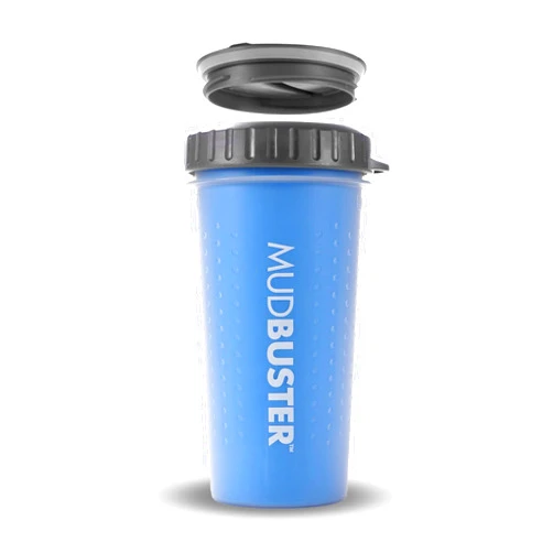 Dexas Lidded MudBuster Portable Dog Paw Cleaner, Pro Blue, Large with Lid