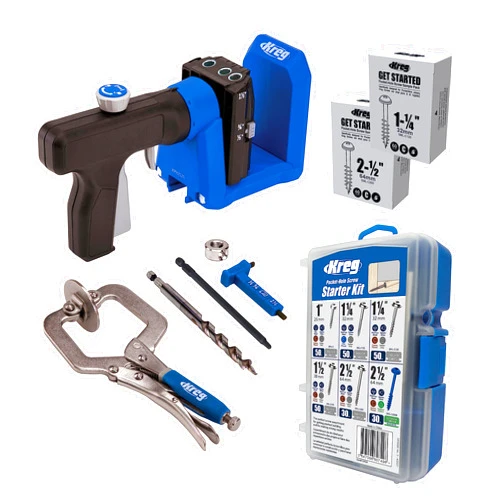 Kreg Pocket-Hole Jig 520PRO - Easy Clamping & Adjusting - 360° Rotating Handle - 260 Screws - For Materials 1/2