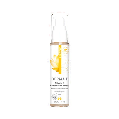 DERMA E Vitamin C Concentrated Serum with Hyaluronic Acid, Vitamin E & Aloe, All Natural, Antioxidant-Rich Concentrated Facial Serum – Firming and Brightening Vitamin C Face Serum, 2oz