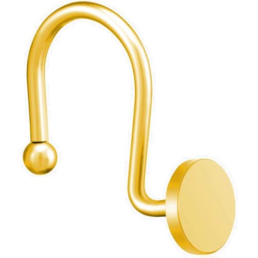 ZESLMG Shower Curtain Hooks, Gold Shower Curtain Rings Rustproof Metal Round Decorative Shower Hooks Rings for Bathroom Shower Rods Curtains, Set of 12 Heavy Duty Solid Hooks