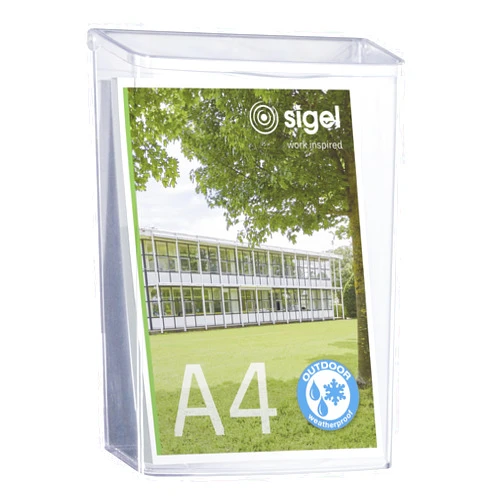 Sigel LH325 Outdoor Literature Holder Acrylic, Clear, for A4