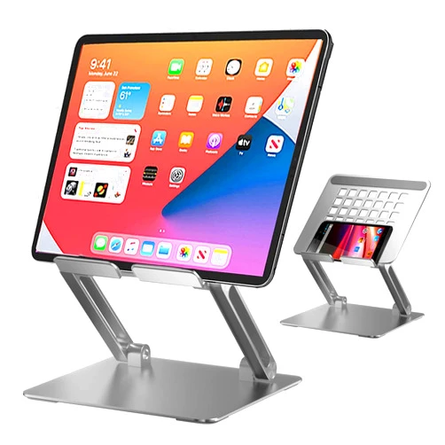 Agkey Tablet Stand Adjustable Aluminum Laptop Stand Heat-Vent Foldable Tablet Holder Desktop Stand Notebook Compatible with iPad Pro 12.9