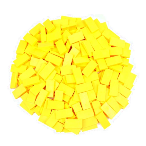 Bulk Dominoes Plastic Yellow Bulk 1000pcs – Building and Stacking and Chain Reaction Toppling STEAM Toy Blocks for Kids