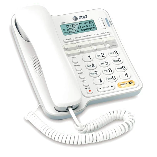 VTech AT&T CL2909 Corded Phone with Speakerphone and Caller ID/Call Waiting, White