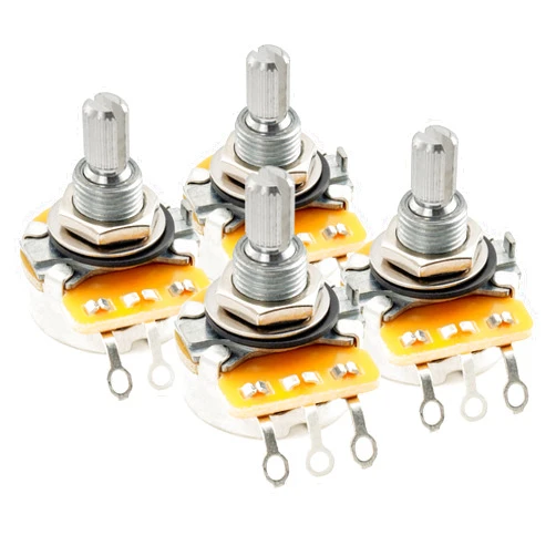 Musiclily CTS 450 Series A500K Split Shaft Guitar Pots Audio Taper Potentiometers for Electric Guitar Bass (Set of 4)