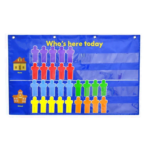 Amzoya Attendance Pocket Chart,Pocket Chart for Classroom, Blue…