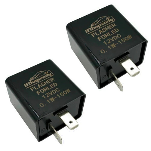 irhapsody 2-pin 12vdc 20amp LED Flasher Relays, 0.02A - 20A, 0.1W - 150W, Pack of 2
