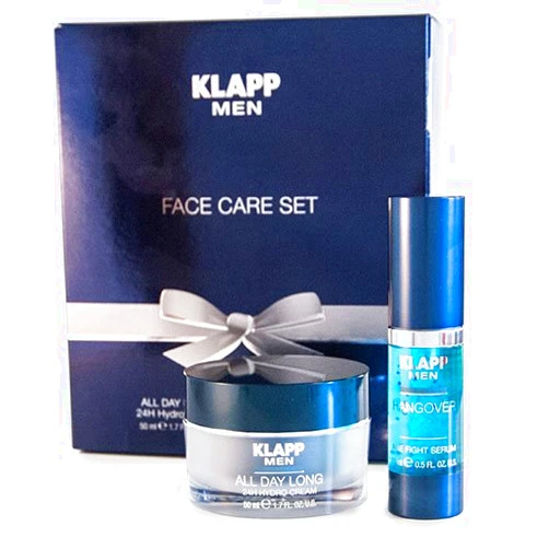 KLAPP Men Face Care Set All Day Long 24H Hydro Cream 50ml & Hangover Age Fight Serum 15ml