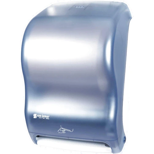 San Jamar Classic Smart System with IQ Sensor Paper Towel Dispenser for Standard or 4 Inch Core Rolls with Touchless Dispensing for Bathroom, Kitchens and Restaurants, Plastic, Arctic Blue