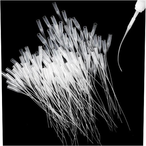 HAPY SHOP 600 Pcs Glue Micro-Tips Plastic Glue Extender Precision Applicator Micro Glue Tips for Crafting, Lab Dispensing,Adhesive Dispensers,4.7 Inch