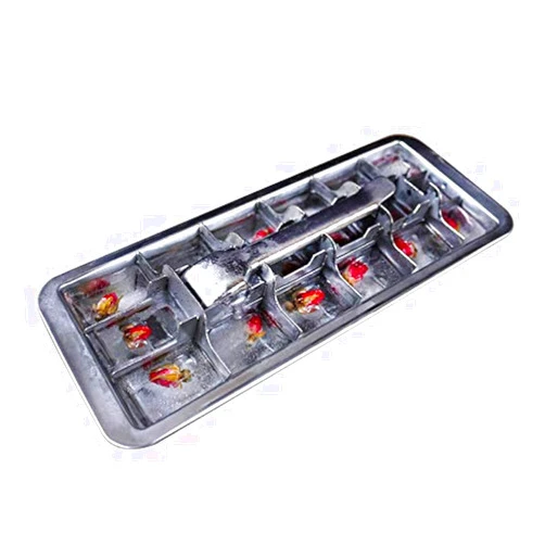 I Kito Stainless Steel Ice Cube Maker Tray,Lever Style Ice Cube Mold Quick To Making 18 Ice Cubes