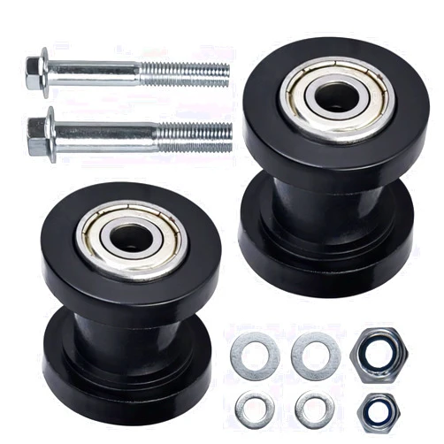 Motcoda 8mm & 8mm Chain Roller Pulley Tensioner Wheel Guide Per for Motorcycle Mini Bike Atv 125cc 140cc 160cc SSR XR125 KLX110 CRF50 Pitster Pit Dirt Bike Parts (Black)