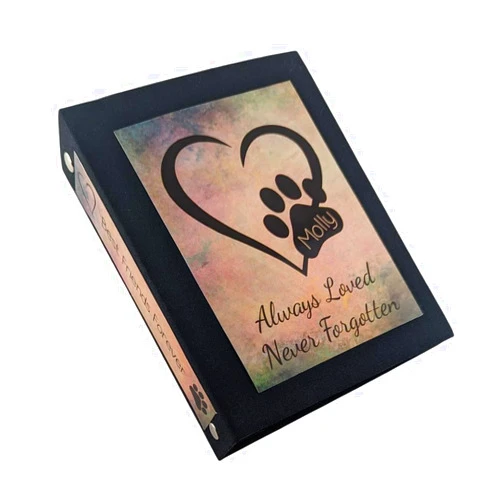 JaDazzles Dog Cat Personalized Pet Loss Memorial Photo Album 4x6 or 5x7 Pictures Custom Gift D#148