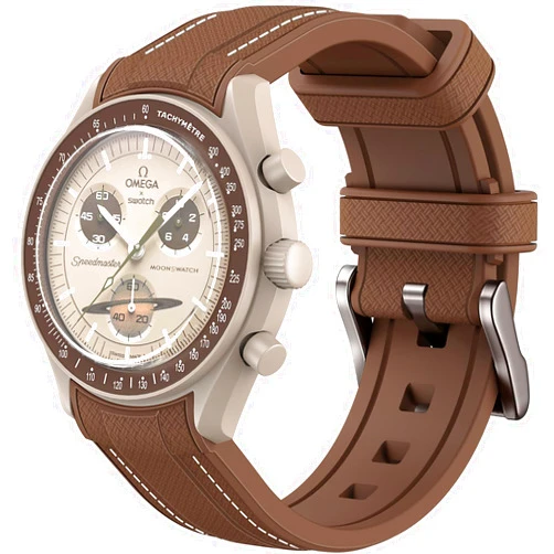 REBANDACE Strap for Omega x Swatch MoonSwatch Watch 20mm,No Gap Soft Silicone Replacement Strap for Omega X Swatch Moonswatch Speedmaster,Curved Band for Moonswatch Swatch Men Women