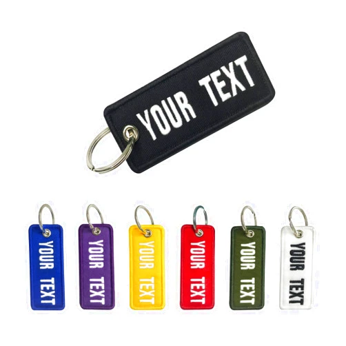 mvcen Custom Embroidery Keychain, Personalized Name Number Key Tag Customized Key Chain Embroidery Your Any Text Keyring Accessories for Luggage, Car, Motorcycles, Backpacks and Gift