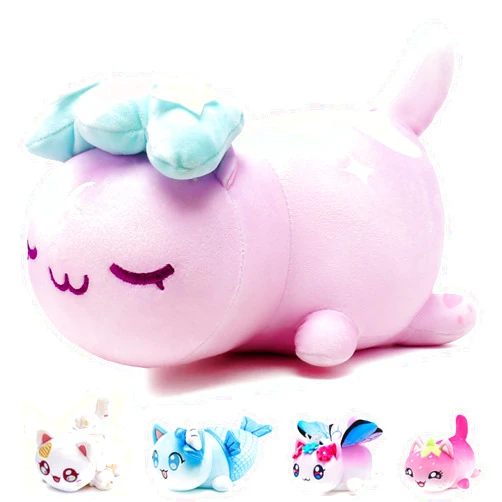 KOWSI 61 PCS 11 inches Moon Cat Plush Cute Kawaii Cat Plush Collection 100% Polyester Plushie Pillow Embroidered Soft Stuffed Animal Collectible (Moon Cat)