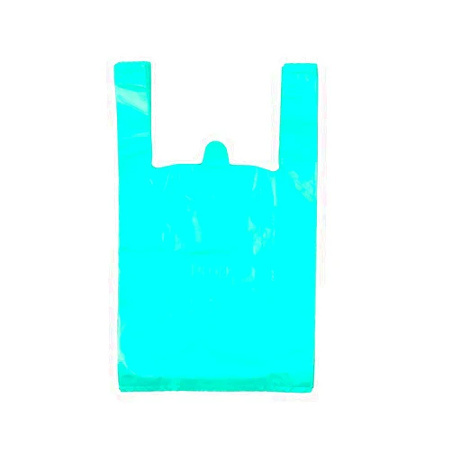 LazyMe T Shirt Carry Out Bags Plastic Grocery Bags with Handles Shopping Bags in Bulk Restaurant Bags, Standard Supermarket Size,12 x 20 inch (Lake Blue 200 Pcs)