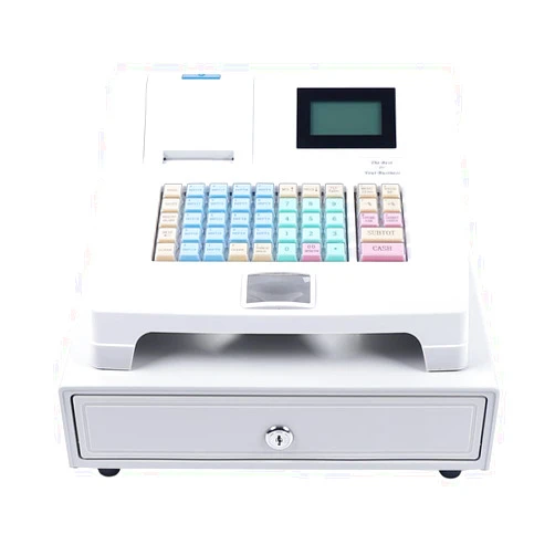 GDAE10 Electronic Cash Registers - POS System Cash Registers with 4 Bill 5 Coin,Removable Cash Tray and Thermal Printer,48-Keys 8-Digital LED Display Multifunction Cash Registers for Small Businesses