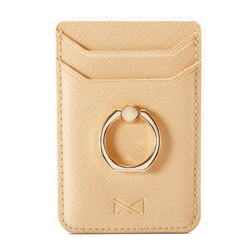 XiaBone Phone Card Holder RFID Wallet Credit Adhesive Cell Case Stick-on Card Holder Compatible with iPhone and Android Smartphones (Light Gold)