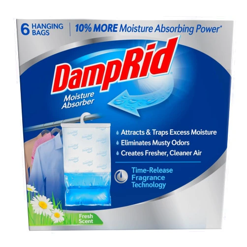 DampRid Fresh Scent Hanging Moisture Absorber, 15.4 oz., 6 Pack - Eliminates Musty Odors for Fresher, Cleaner Air, Ideal Moisture Absorbers for Closet, 10% More Moisture Absorbing Power*