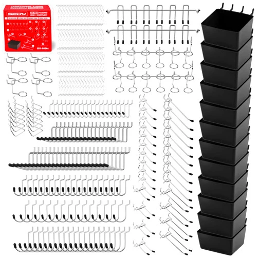 SEDY 300-Piece Pegboard Hook Set, Pegboard Organizer Accessories for Hanging, Durable Metal Hooks for Tool Organization, Garage, Workshop, and Craft Storage