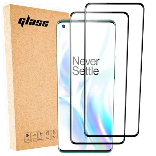 CoolPro [2-Pack] COOLPRO for OnePlus 8 Screen Protector Tempered Glass,Screen Coverage Scratch Resistant Free Anti-Fingerprints 9H Hardness