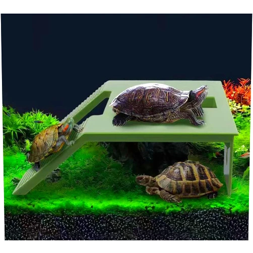 XEOGUIYA Turtle Basking Platform Turtle Resting Basking Platform, Plastic Turtle Ramp for Turtle Tank - 9''X7''X2''