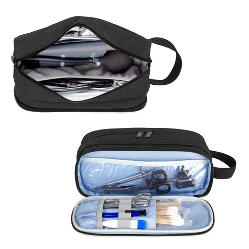Trunab Stethoscope Carrying Case Hold 2 Stethoscopes or BP Cuffs, Compatible with 3M Littmann/MDF/ADC, Medical Case with Extra Pocket for Nurse Accessories, Essentials for Nurses, Doctors, Black