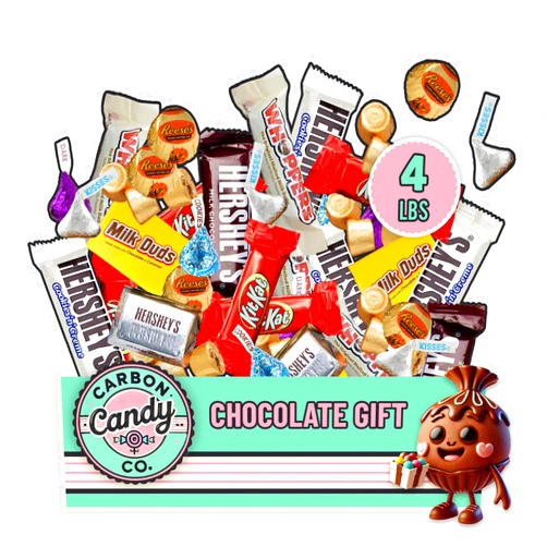CARBON CANDY CO. Chocolate Candy Variety Pack - 4 lb Assorted Bulk Chocolate Miniatures - Bulk Candy Individually Wrapped Candy Bars - Holiday Candy, Party Bag Candy Bulk - Dark & Milk Chocolate - Mini Chocolates