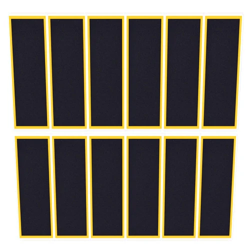 WOOPSOO 12 Piece Mini Finger Fingerboard Grip Tape,Foam Grip Tape Pro Fingerboard Tech Deck Performance Series，P-rep Professional Original Black Skateboard Fingerboard Foam Grip Tape Stickers,38mmX110mm