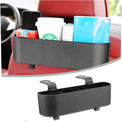 Honibaoto Car Headrest Backseat Organizer with Cup Holder,Backseat Storage Box Cup Drink Holders,Multi-Functional Rear Seat Hanging Food Drink Snack Storage Box (Black)
