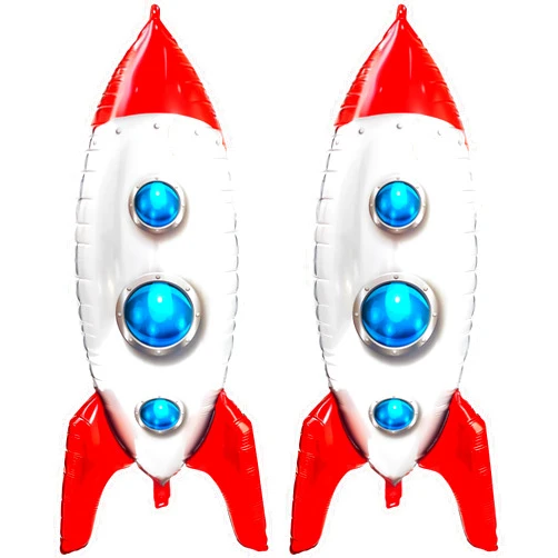 IGMaryBox 2Pcs Rocket Ship Foil Balloons Large Space Rocket Mylar Balloons for Birthday Party Decorations Outer Space Theme Party Supplies Supplies