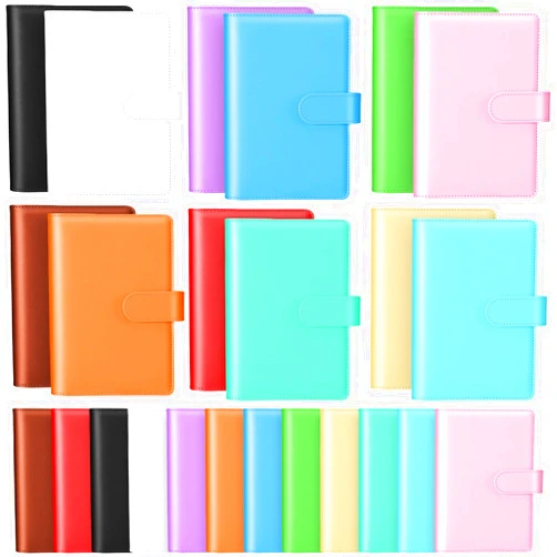 Chuangdi 24 Pcs A6 PU Leather Budget Binder Bulk Refillable 6 Ring Notebook Binder for A6 Filler Paper A6 Pocket, Loose Leaf Binder (Not Include A6 Filler Paper, A6 Binder Pocket), Cute Color