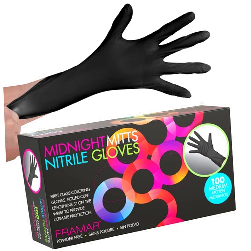 FRAMAR Powder Free Nitrile Gloves – 12 INCH Black Gloves Disposable Latex Free, Non Latex Gloves, Nitrile Gloves Medium Latex Free Gloves Medium, Guantes Desechables Medium Nitrile Gloves